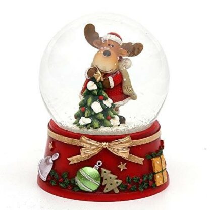 Rêve Enchanteur - Boule à Neige Élan Doré - Déco Noël Intérieur